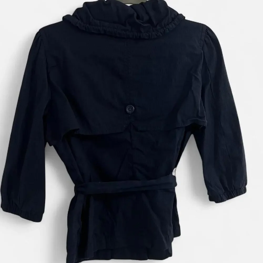 Ann Taylor LOFT Navy Utility Jacket/Cropped Trench Coat